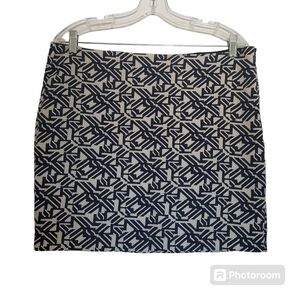 RW&Co. Blue Patterned Mini Skirt Size 14